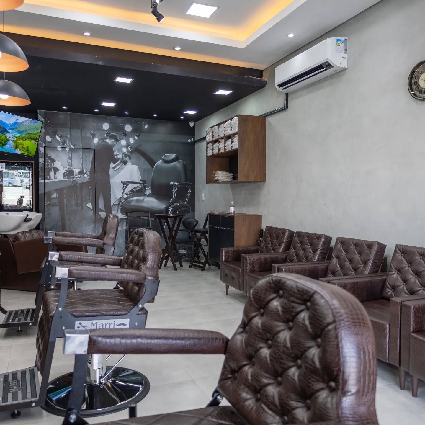 Área de espera da barbearia